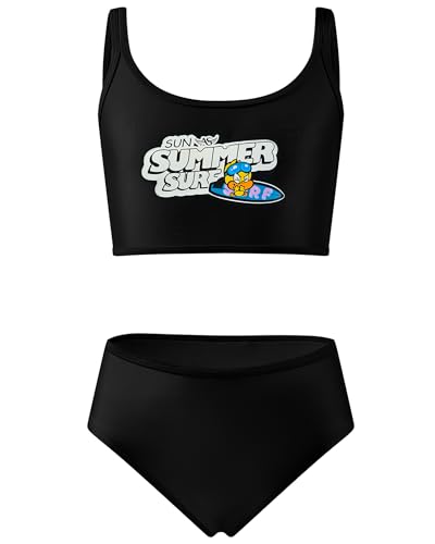 Image of Angel season Girls Swimsuit Bikini Set Two Piece Tankini Bathing Suit Teens High Waisted Beach Swimwear Cute Size 7-14
