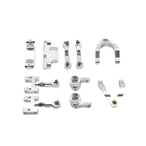 ���߉\�ȃv�����b�h For WPL D12 CNC���^���A�b�p�[�����[�X�C���O�A�[���X�e�A�����O�J�b�v�{�[���W���C���g�A�N�Z�T���[�Z�b�gRC�J�[�p�[�c�p�[�c�ƃA�N�Z�T���[�A�b�v�O���[�h�����p(Silver)