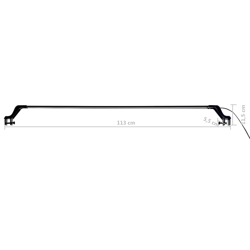 LED Aquarium Beleuchtung mit Klemmen, 115 bis 130 cm, 32 W Aluminiumgehäuse, Blau Weiß Licht, für Pflanzenwachstum, Süßwasser Meerwasser Becken, modern und energiesparend