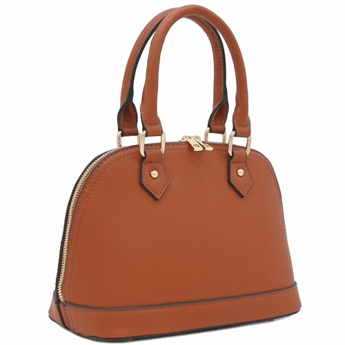 Image of FashionPuzzle Zip-Around Saffiano Classic Dome Satchel