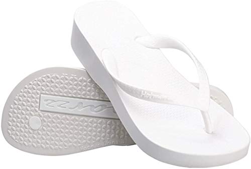 Hotmarzz Women's Fashion High Heel Stylish Platform Flip Flops Wedge Sandals Summer Beach Slippers - Image 3