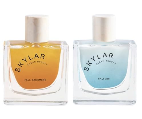 Skylar Fall Cashmere and Salt Air Eau de Perfume Layering 2 Pack- Hypoallergenic & Clean Perfume for Women & Men, Vegan & Safe for Sensitive Skin- (50mL /1.7 Fl oz)