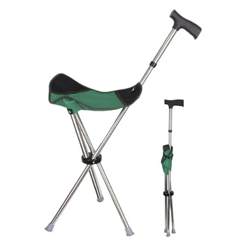 Folding Cane with Seat - Foldable Walking Cane, Foldable Stick with Chair for Elderly, Anti-Slip...
