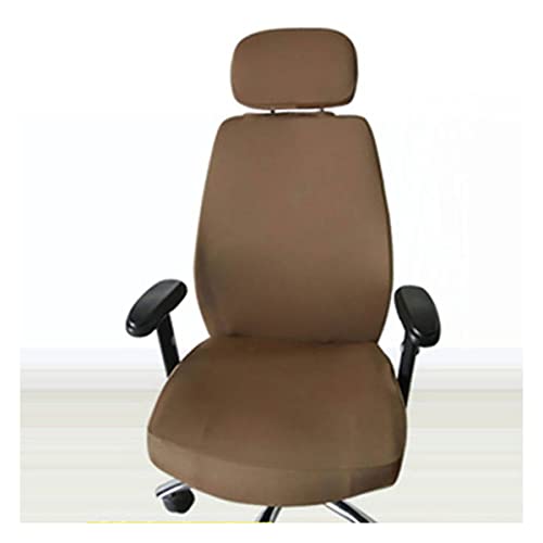 YKLL 1 Set Elastic Spandex Computer Chair Covers Office Swivel Chair Seat Covers Stretch Armrest Gaming Chair Cover Protector Slipcovers (Color : Brown)