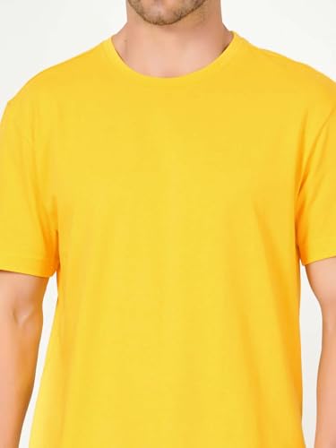 Image of Men's Plain Cotton Crew Neck T-Shirt Regular Fit Short Sleeve Tee