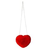 CHENBOOW Bolso Bandolera para Mujer,Bolso de Hombro de Corazón Rojo,Lindo Bolso de Felpa,Linda Bolsa de Cuerpo Cruzado para Mujeres,para Exterior,Carnaval,Viajes,Uso Diario