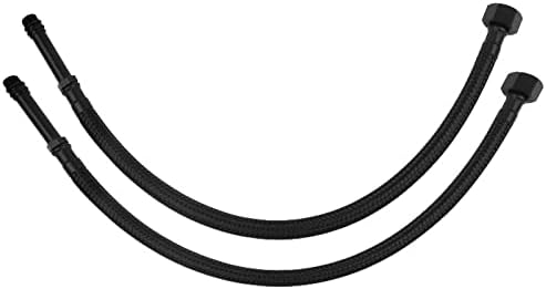 Tycner 40cm Long M10 x 3/8' Inch BSP Black Nylon Braided Flexible Tap Faucet Tail Hose