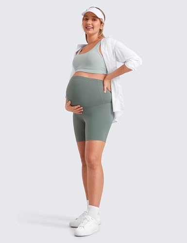 Image of CRZ YOGA Maternity Biker Shorts 6 inch | Butterluxe, Extremely Soft, Gentle Compression, Yoga, Super High Rise, U-shaped Belly, Pregnancy and Postpartum