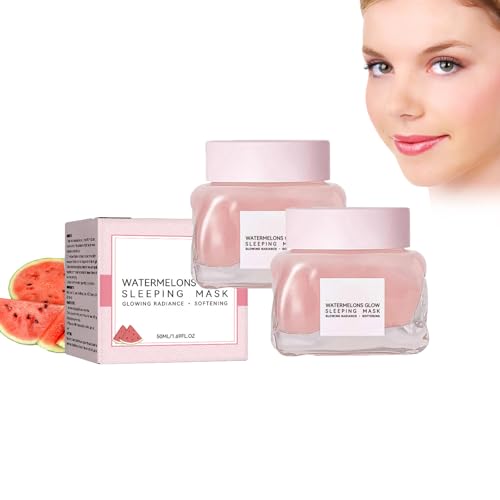 Dyceittdia 2pcs Crema facial de sandía, Crema Esencia Sandía, Piel Facial Reparadora, Reduce las Marcas del Acné, Crema Hidratante y Luminosidad, 2pcs*50ml, cream2