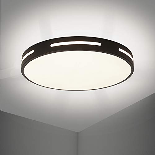 Kier LED Lámpara de Techo 30W Redonda, Luz de Techo Led Blanco Frío 6000K, Moderna LED Plafón de Techo para 2500LM 120°para Sala de Estar Dormitorio Cocina, LED Plafón Moderna H5cm
