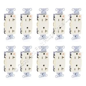 #US 10PK Almond Isolated Ground Commercial Decorator Receptacle 20A IG20DRAL