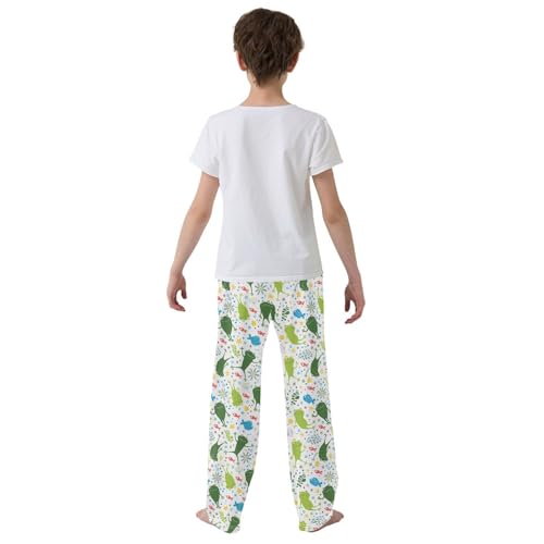 Frog Fish Floral Boys Long Pants Soft Trousers Elastic Waist Kids Lounge Bottoms with Pockets S-XL3