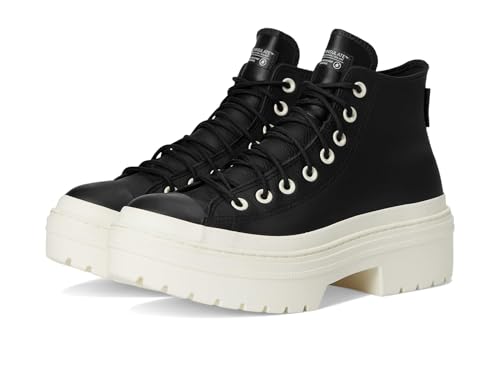 Converse, Women, Chuck Taylor All Star Lugged Heel Platform Waterproof, Black/Black/Egret, 8, Medium
