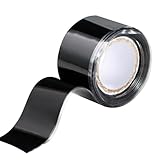 PackYard Self Fusing Silicone Tape 1 in x 5' Black Waterproof Rubber Leak Proof Sealing Silicone Rubber Self-amalgamating Tape for Emergency Hot and Cold Water Pipe Repairs and Tool Fixation