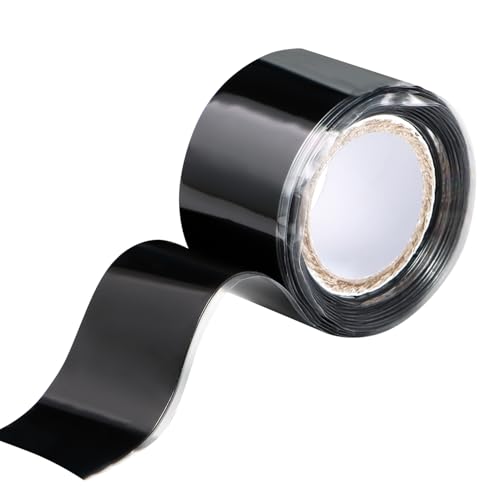 Image of Self Fusing Silicone Tape 1 in x 5' Black Waterproof Rubber Leak Proof Sealing Silicone Rubber Self-amalgamating Tape for Emergency Hot and Cold Water Pipe Repairs and Tool Fixation