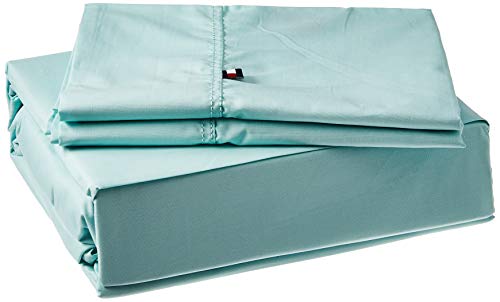 Tommy Hilfiger Sábana sólida de la Firma TH T200 Juego, Algodón, marrón, Plein, 4
