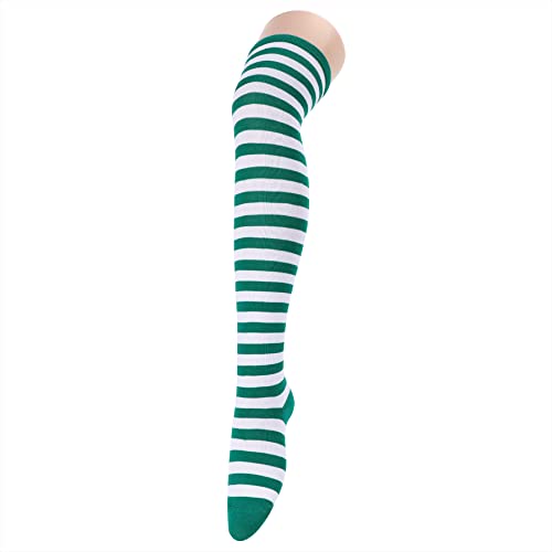 Image of Zando Womens Stripes Thigh High Socks Thigh Highs Casual Knee High Stockings
