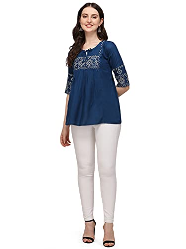 Image of Riva Enterprise Rayon Fabric with Embroidery Stitched Top