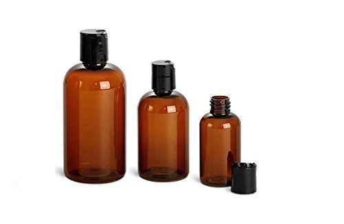 Premium Vials 2ozPETABUDC-36-ZT 2 Oz Plastic PET Bullet Bottle (Amber) with Disc Cap (Pack of 36)