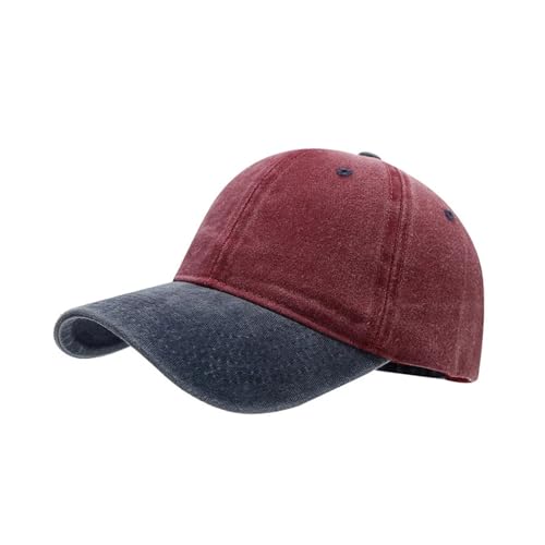 Casquette de baseball anti-éblouissement snapback confortable coton lavé marine bordeaux