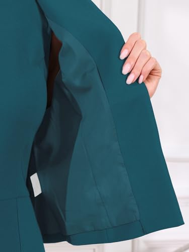 Image of Allegra K 2 Piece Suit Dress Set for Women's Cropped Blazer and Sleeveless Mermaid Business Dress