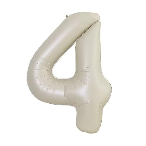 Vthoviwa 101 CM Compleanno Palloncini Numeri 4 Bianco Latte, Pallone 4. 0123456789,10-19,20-25,30,40,50,60,70,80,90 Festa Numero Palloncino Foglio Supporta Elio
