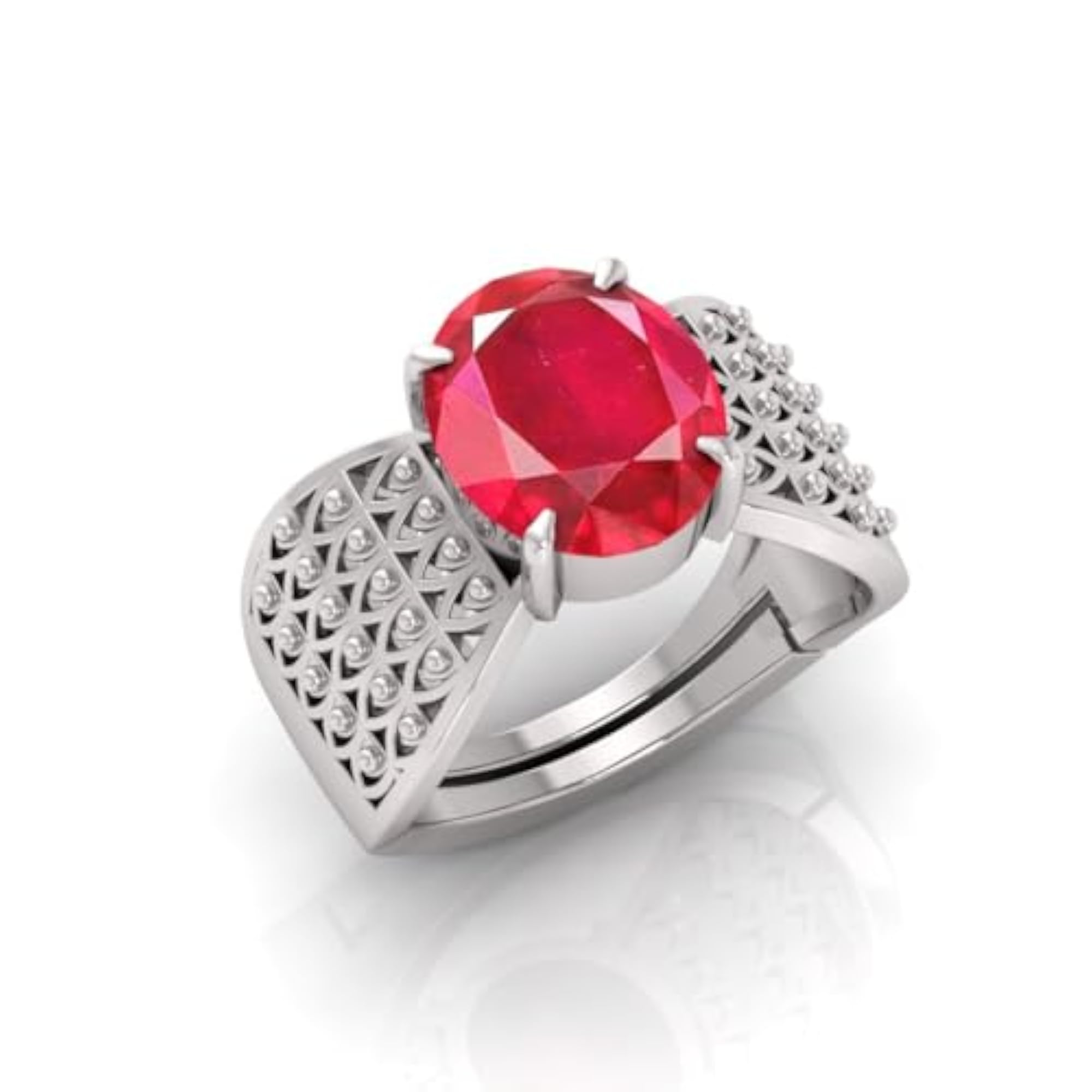 10.25 Ratti Ruby Original Manik Adjustable Ring, Lab Certified