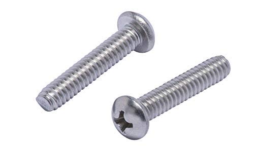 #10-24 X 1" Stainless Phillips Round Head Machine Screw, (100pc), Coarse Thread, 18-8 (304) Stainless Steel, by Bolt Dropper