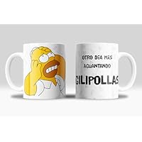 newseny Taza Otro día aguantando Gilipollas de Homer, estilo no