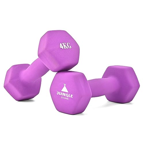 JUNGLE STONE Dumbbells Set, 4KG x2 Purple