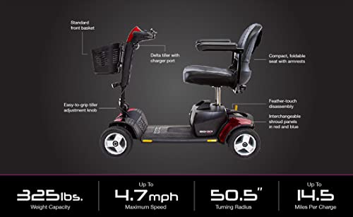 Pride Go-Go Sport 4-Wheel Heavy Duty Travel Scooter W/Avail Ext Warr #TOP5
