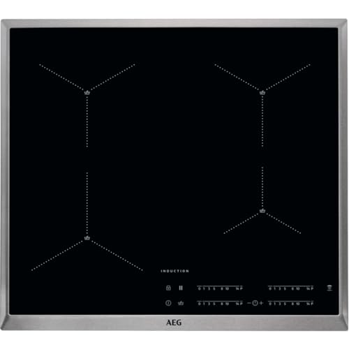 AEG IAE64411XB Autarkes Kochfeld / Induktion / Serie 7000 mit SenseBoil® / Hob²Hood / Slider-Bedienung / 60 cm / Edelstahlrahmen / 4 Kochzonen / Powerfunktion / Kindersicherung