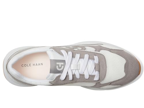 Cole Haan Cole Haan Women's Grandpro Eleeana Runners, White Leather/Frost Gray Suede, 9.5-C US