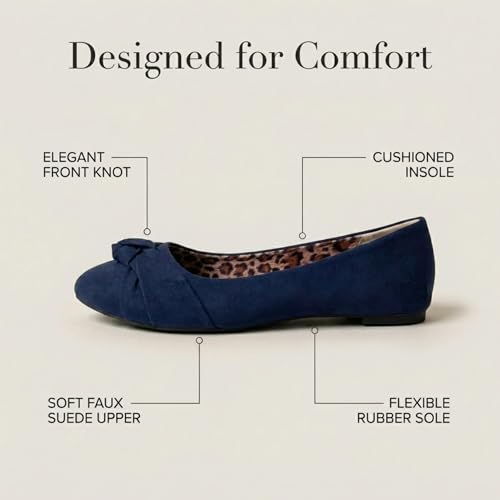Image of Women's Flats with Knot Front Cute Ballet Flats for Women Casual or Dressy Shoes for Women Comfortable Flats Womens Shoes