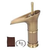 Grifo de la cuenca antiguo estilo europeo de latón giratable agua de agua que mezcla el grifo para agua fría y caliente resistente a la resistencia de rasguños para el moderno