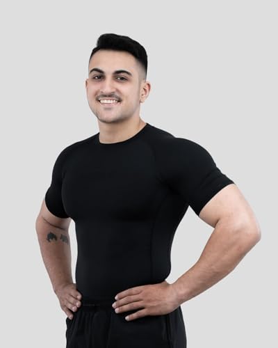 Image of Men's Gym T-Shirt, Dra-fit, Regular Fit, Round Neck, Short Sleeve, Black
