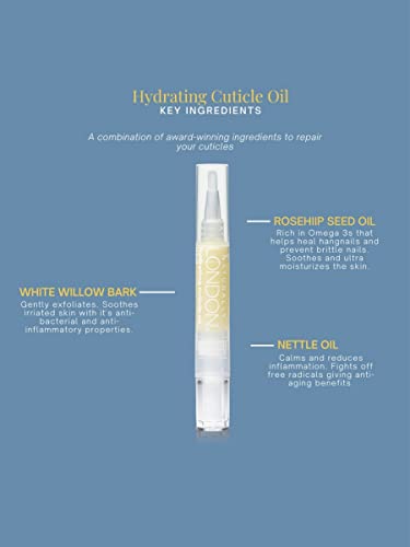 Naturally London Hydrating Nail Cuticle Oil With Jojoba, Rosehip, And Avocado Oils, Natural Manicure And Pedicure Moisturizer To Soften Nails And Dry Cuticles, Gel-Infused Beauty Tool, 0.33 Oz #TOP3