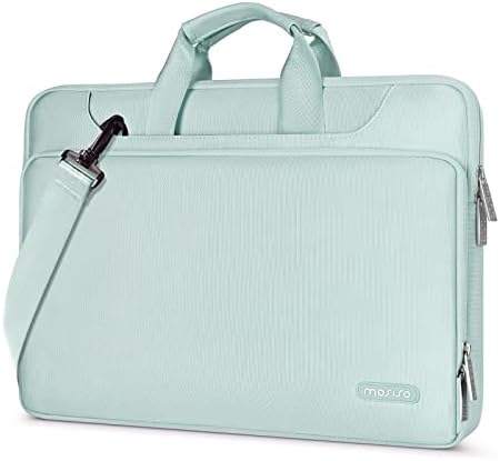 MOSISO 360 Protective Laptop Shoulder Bag Compatible with MacBook Air/Pro, 13-13.3 inch Notebook, Compatible with MacBook Pro 14 inch A2779 M2 A2442 M1, Matching Color Sleeve with Belt, Space Gray