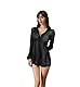 SDXCJY Sexy Unterwäsche für Damen, Sexy Dessous, bluse durchsichtig damen,durchsichtige Nachthemden,negligee damen sexy reizwäsche für sex damen mit Netzoberteil, Brautnachthemd. (schwarz, L)