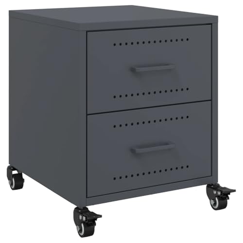 Table de chevet anthracite gain de place pour ranger la chambre efficacement - 7