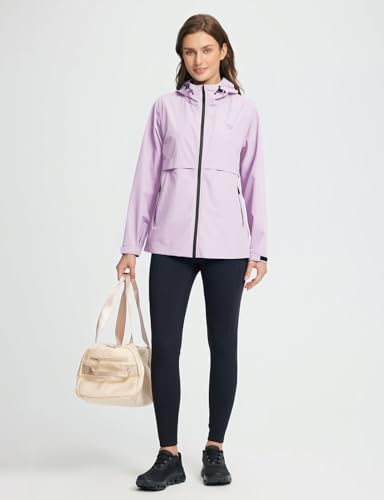 baleaf Women's Rain Jacket Waterproof Lightweight Raincoat Windbreaker Outdoor Hooded Travel3