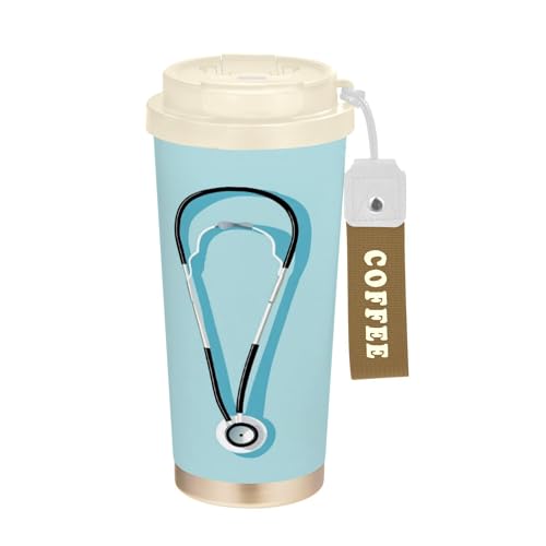 Caihoyu Travel Coffee Tumbler With Lid Stainless Steel Thermal Coffee Cups For Hot And Cold 17oz Spill Proof Doctors Day Scalpel