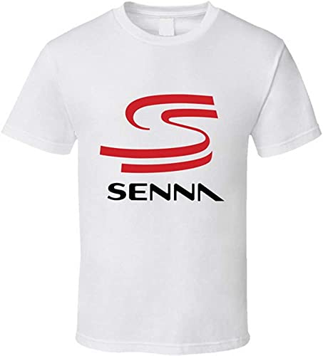 JFtees F-1 Legend Ayrton Senna Racing Logo T Shirt White