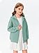 Haloumoning Girls Zip Up Hoodie Kids Fashion Oversized Textured Sweatshirt Jacket with Pockets 5-14 Years Light Green
