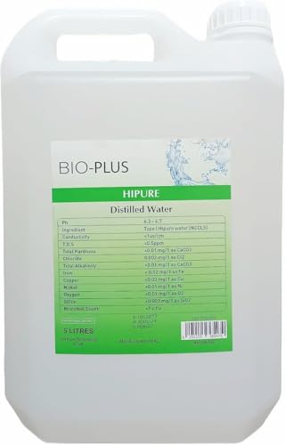 BioPlus Hipure Distilled Water 5 Litres High Purity Laboratory Grade
