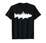 Ce t-shirt est un arbre de la forêt qui se marie avec la forme d'un muské pour vous rappeler tous ces voyages dans le nord-ouest de l'Ontario pour ces trophées de chasse au maskinongé