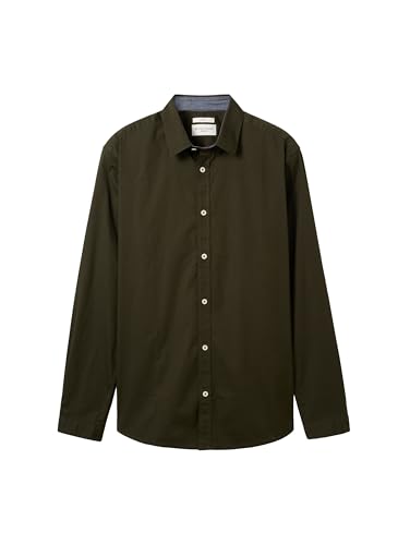 TOM TAILOR Herren Regular Fit Business Hemd mit Stretch, 11172 - Dark Rosin Green, XXL – Ansicht 3