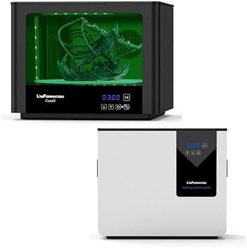 Uniformation Cure3 Curing Machine 10.3-inche 405nm UV Resin Curing Station D282 x H162 mm with 360 Turntable Curing Box for Resin 3D Printers & Resin Wash Machine Washing Size 17 x 10 x 15 INES