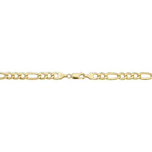 Kooljewelry Solid 14k Yellow Gold Filled 6 mm Figaro Chain Necklace (18, 20, 22, 24 or 30 inch)2
