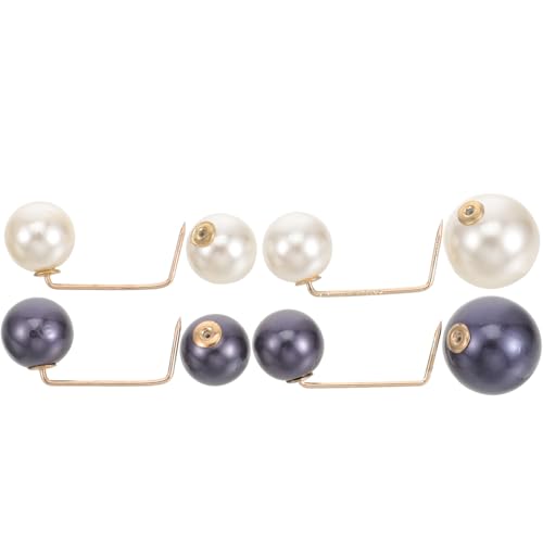 SUPVOX - SUPVOX 4Pcs Faux Pearl Collar Corsages Decorative Shirt Buttons Safety Pins for Women Dress Waist Skirts